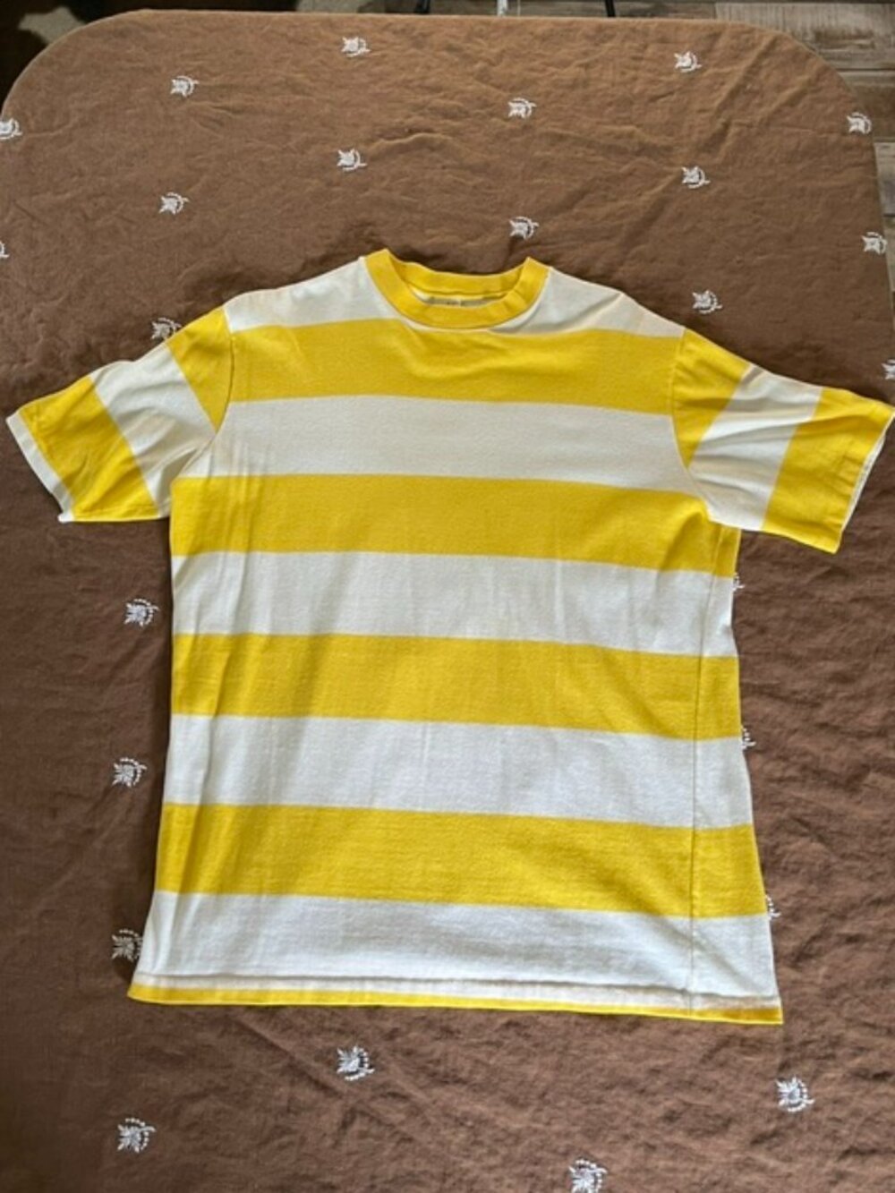 1970s Jantzen Sunflower Yellow Stripe Tee Size M/L